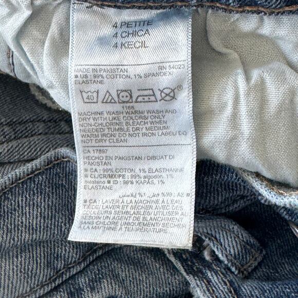 Old Navy Petite SZ 4P Sky-Hi Straight Jeans Button-Fly Starr Wash Distressed - Picture 8 of 9